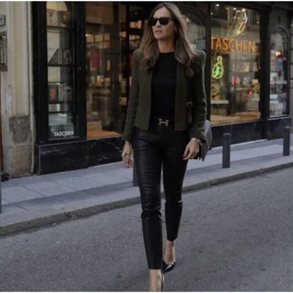 Zara Olive Green Blazer with Gold Buttons - Picture 2 of 11